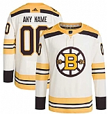 Men's Boston Bruins Custom Cream 100th Anniversary Stitched Jersey,baseball caps,new era cap wholesale,wholesale hats